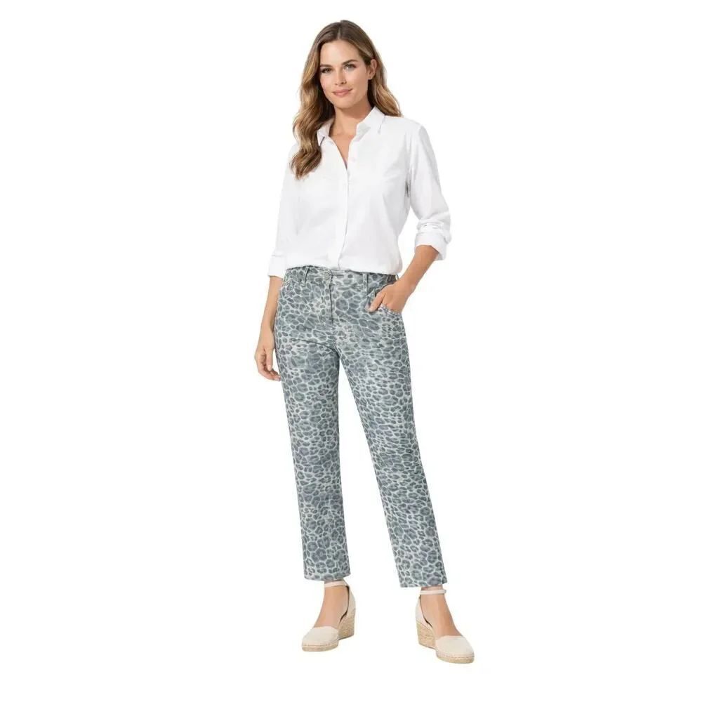 GIGI MODA Women’s All Over Print Skinny Stretch Pants/Jeans Gray Size Medium
